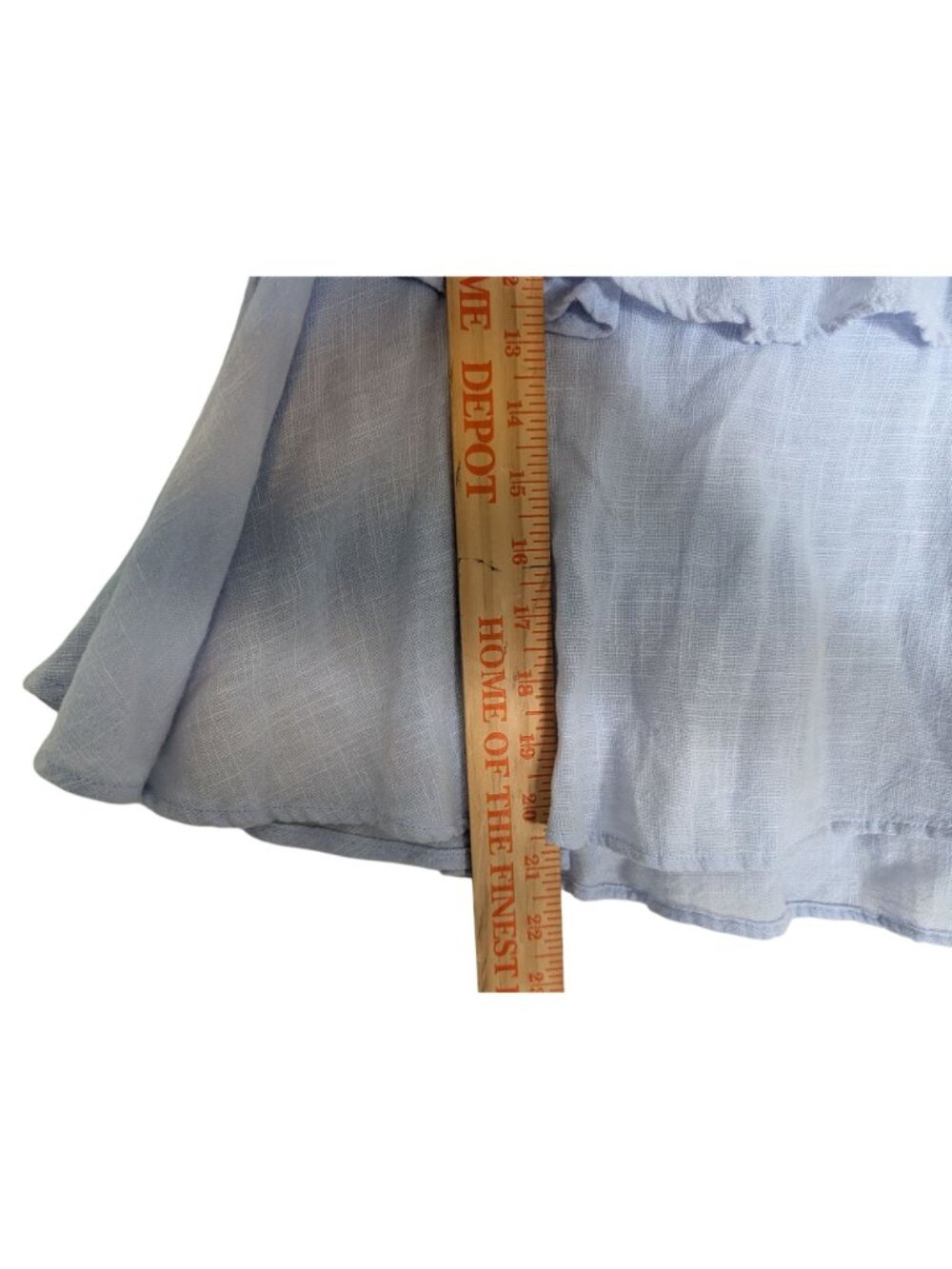 Baby Blue Ruffled Off-Shoulder Zara Layered Blouse Gauzy Cotton Womens M - Picture 7 of 11